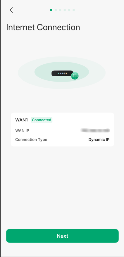 The Internet Detection page in the setup process.