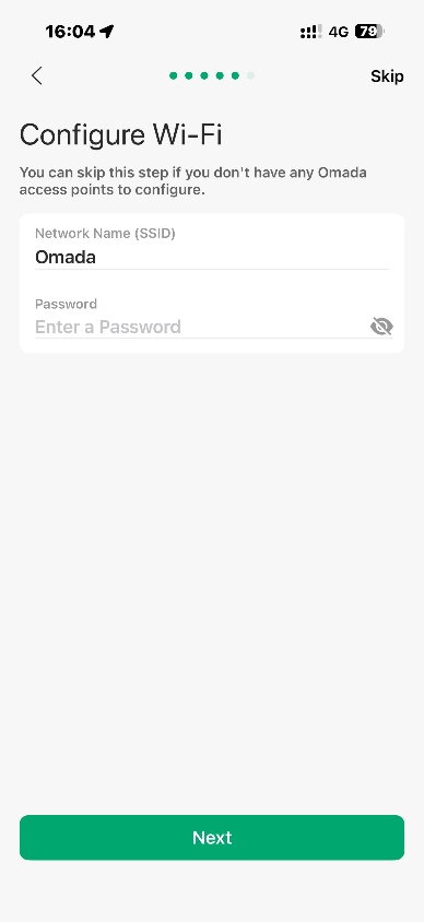 The Wi-Fi configuration page in the setup process.