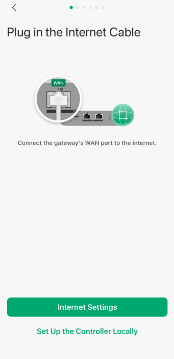 The page indicating that no Ethernet cable is detected in the WAN port.