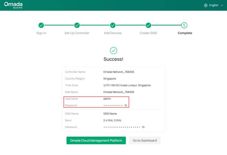Show the Complete page.