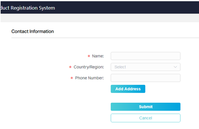 Página de Informações de Contato.