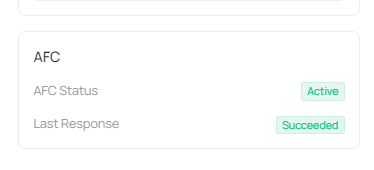 Example of AFC status.