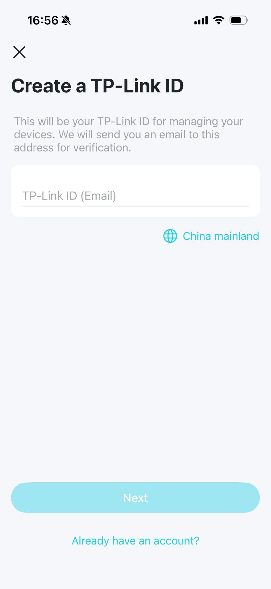 Create TP-Link ID on Deco app.