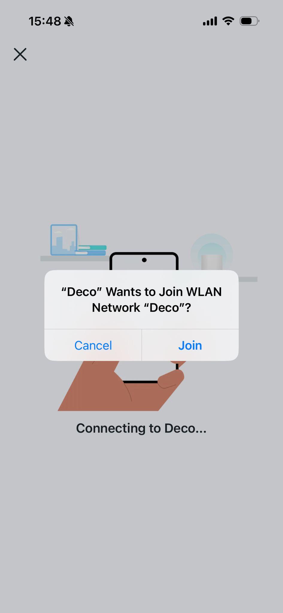 Connect to Deco's new Wi-Fi.