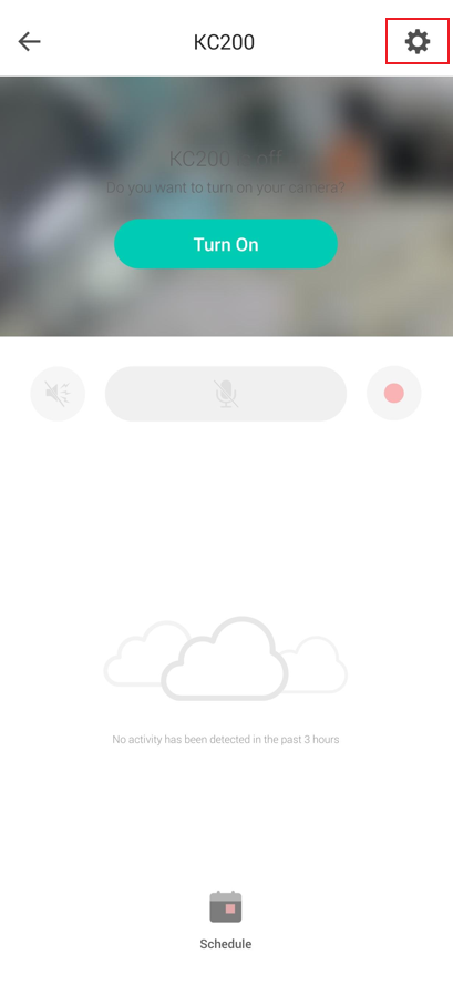 Tap the settings icon in the top right corner.