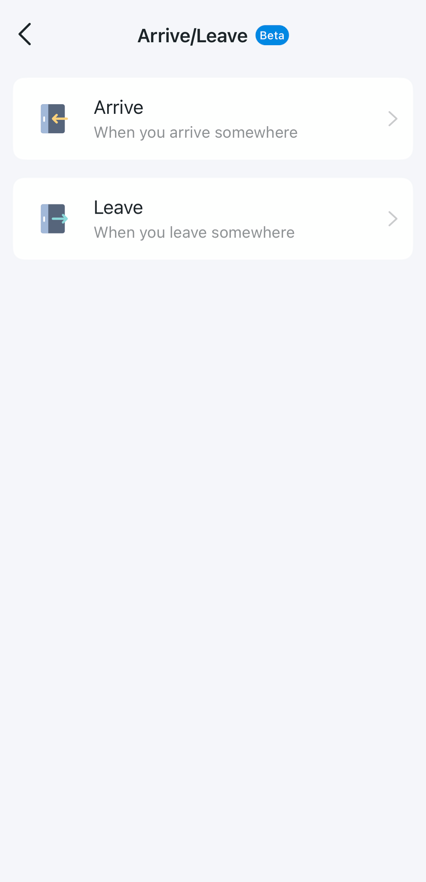 Select Arrive or Leave.
