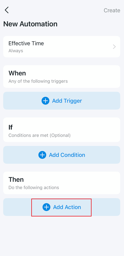 Tap Add Action to add a desired action when you arrive or leave the pre-defined location.