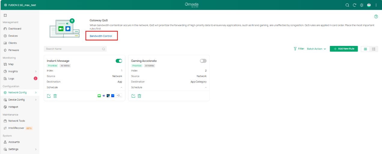 Opening Bandwidth Control.