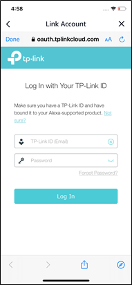 Input TP-Link ID and password.