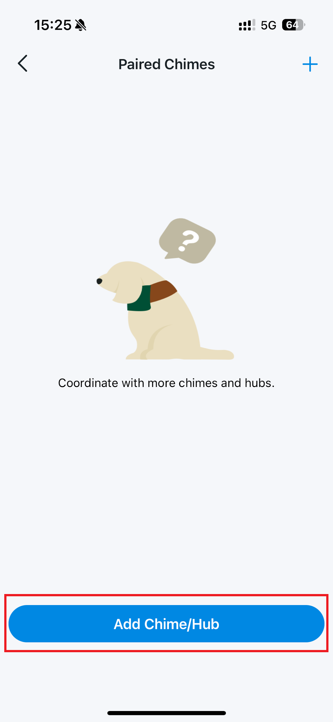 Tap Add Chime/Hub.