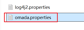 The omada.properties file in the folder.
