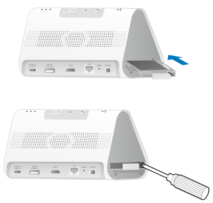 An illustration shows how to replace the hard drive bracket and secure it with screws.