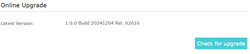 The Check for upgrade location.