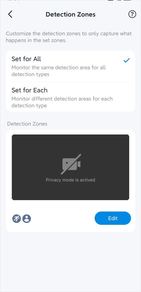Edit the detection zones.