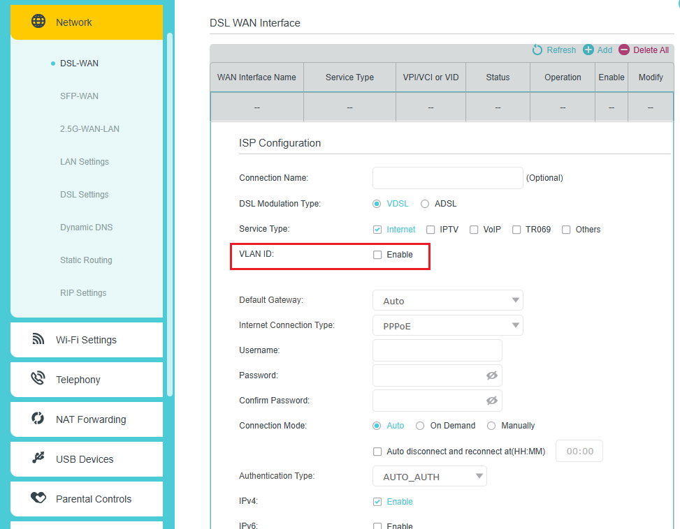 Check if VLAN ID is enabled.