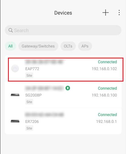 Network timeout message in Omada app.