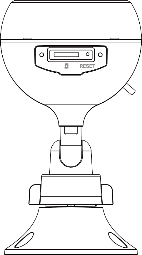 Locate the SD card slot on the back panel of the Kasa Outdoor Camera.