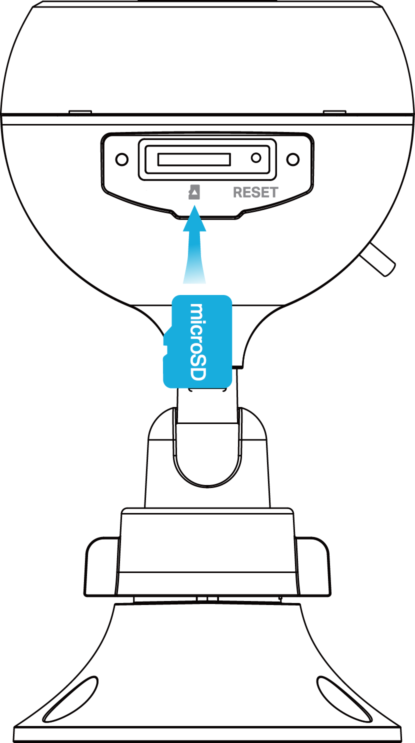 Insert the SD card into the SD card slot.