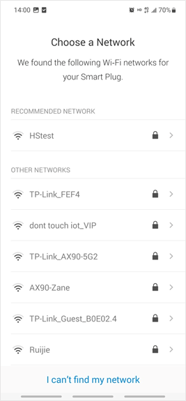 Select your home Wi-Fi network.
