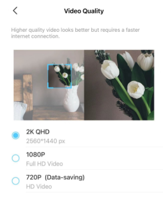 Adjust the video Quality via Tapo or Kasa app.