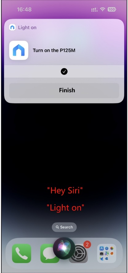Use Siri voice command to control your Tapo or Kasa device.