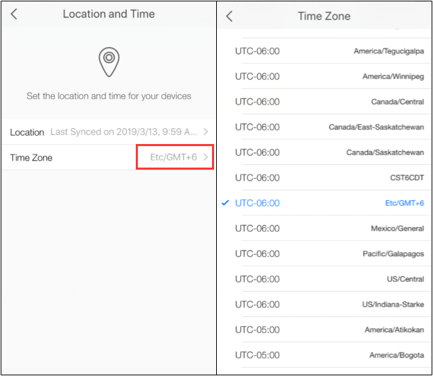 Tap Time Zone and then choose the correct time zone.