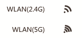 2.4 G & 5 G Wi-Fi symbol.