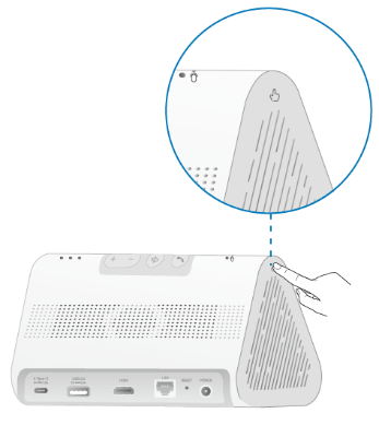 An illustration shows pressing the symbol to remove the left side lid of the CentralHub.