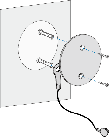 An illustration shows how to secure the metal plate and the anti-theft cord.