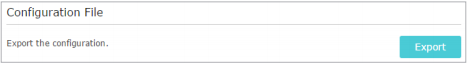 Configuration File section of the OpenVPN settings page with an Export button.