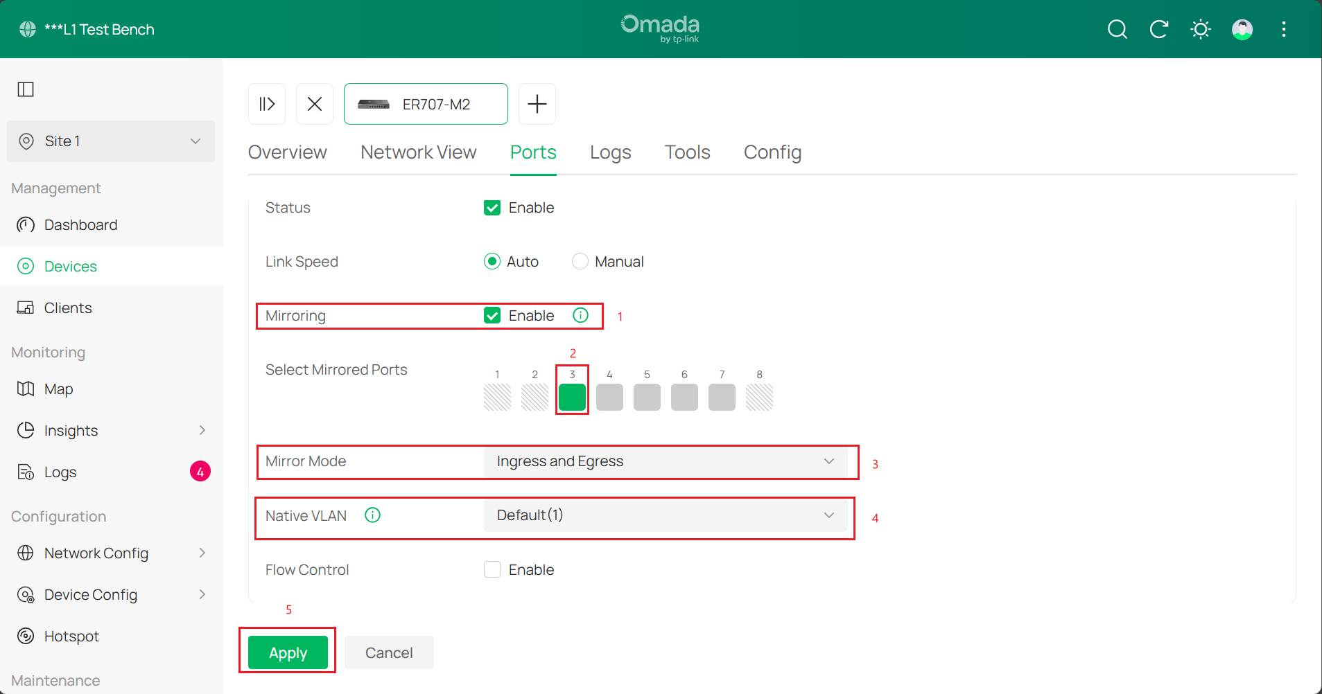 Shows necessary options that are required to be set.