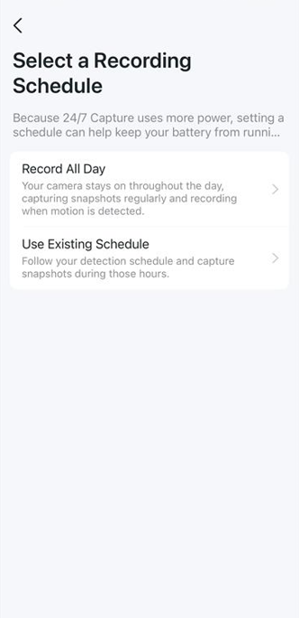 Set a schedule for 24/7 Capture.