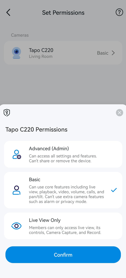 Set permissions for device-level sharing.