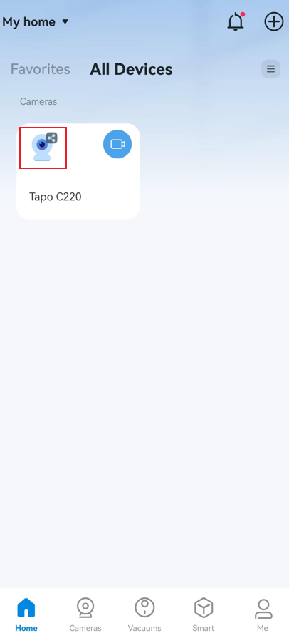 Find the devices shared with you with the sharing icon.