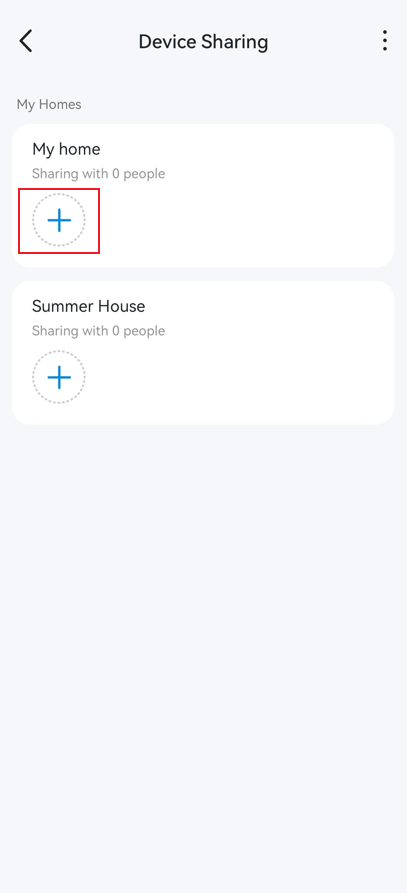 Select a Home and tap the plus icon.