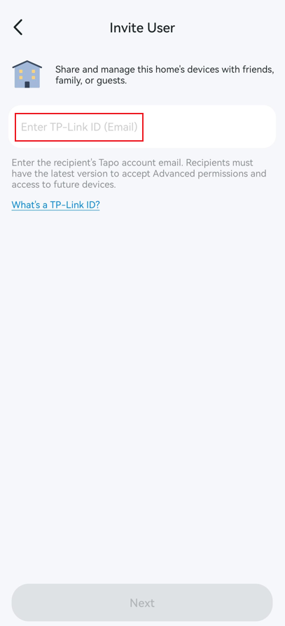 Input the recipient’s TP-Link ID.