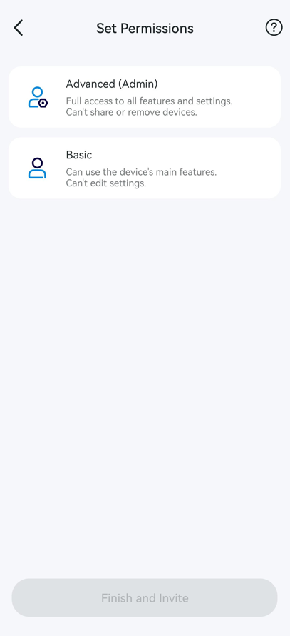 Set permissions for entire home sharing.