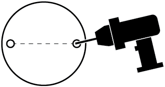 Drill holes through the marked circles in the mounting template.