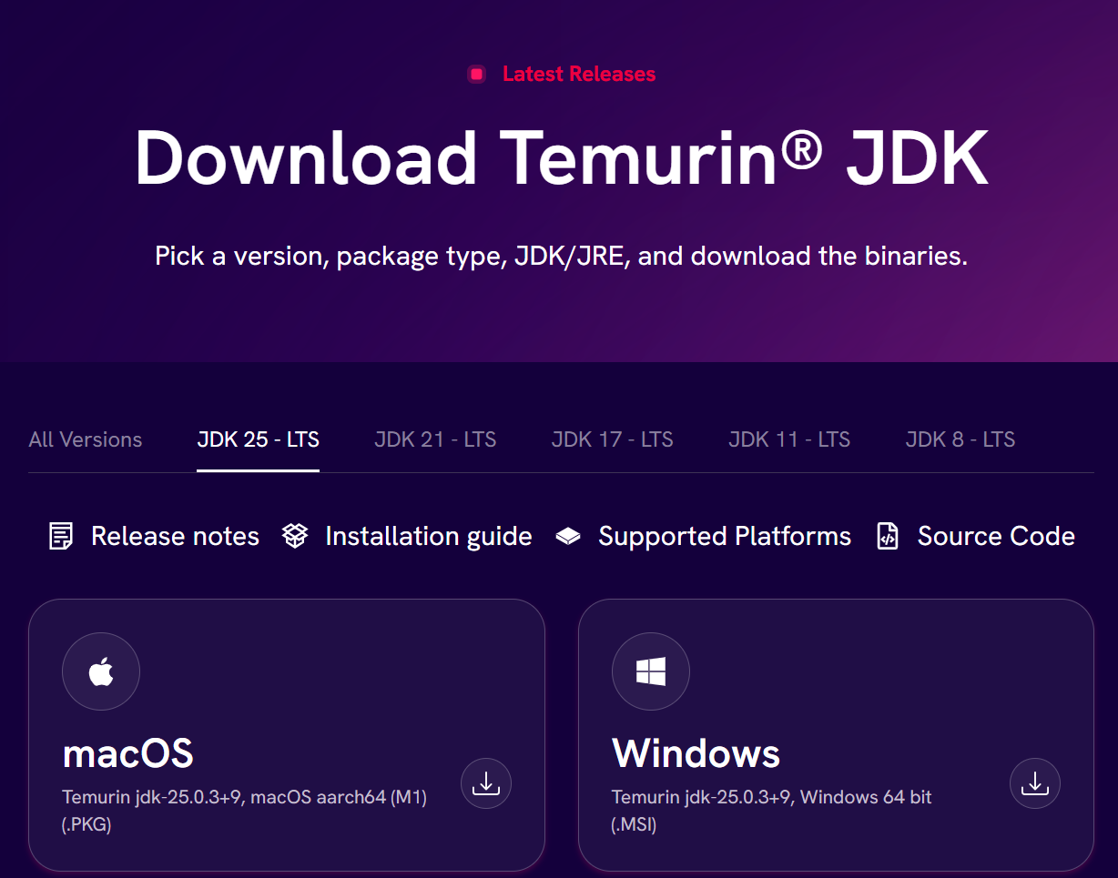 JDK download page.