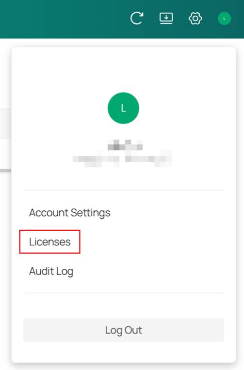 Go to Licenses page