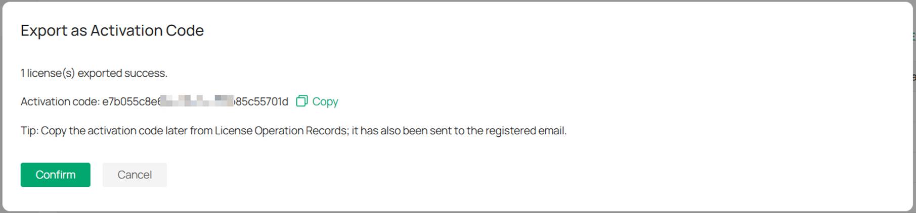 License export information