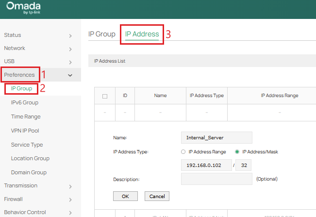 Creating IP address for internal web server.
