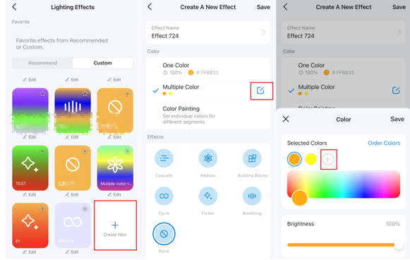 Alt: The path to customizing a new effect.
