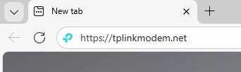 Browser address bar showing https://tplinkmodem.net.