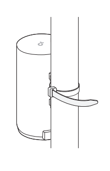 Illustration showing the Deco X50 secured to a pole with a cable tie.
