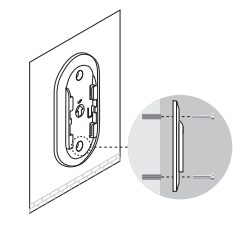Illustration showing the Deco X50 mounting bracket on a wall with a closeup of screws for installation.