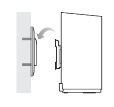Illustration showing the Deco X50 being attached to the wall-mounted bracket with an arrow indicating rotation.