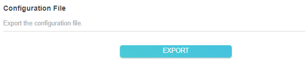 Configuration File section with an Export button to download the OpenVPN config file.