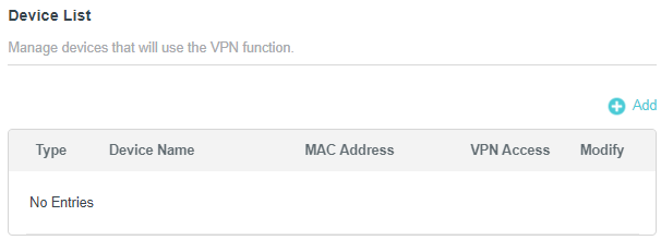 Device List showing an Add button.