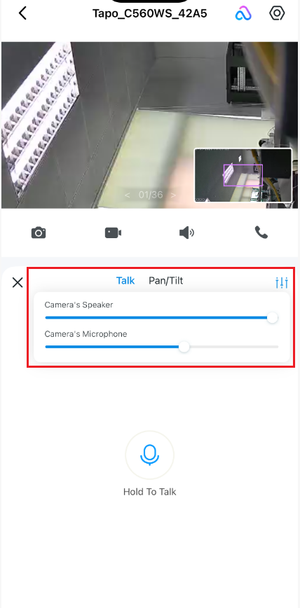 Adjust the camera speaker and microphone volume.